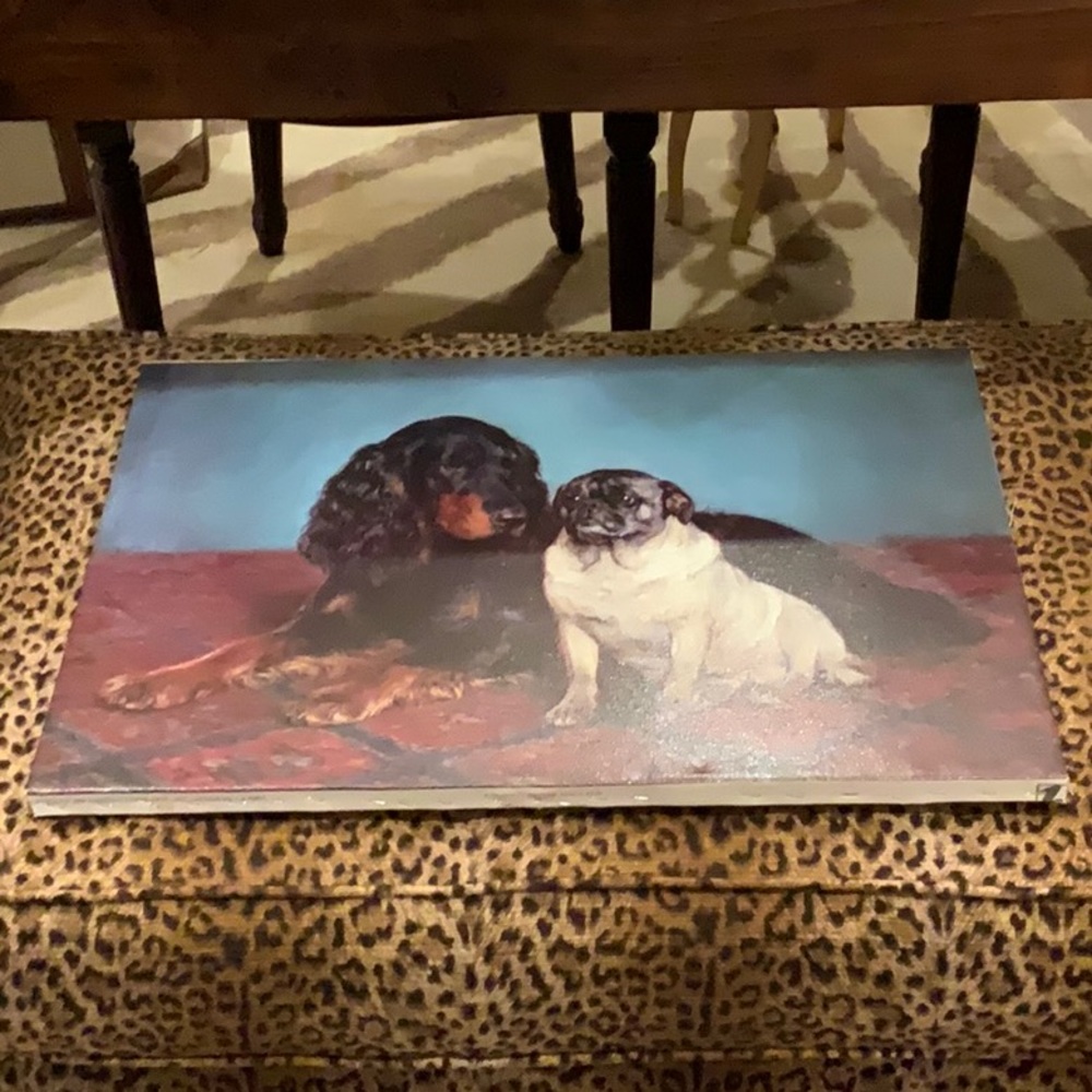 A Gordon Setter and Pug on Canvas - Picture 2 of 16